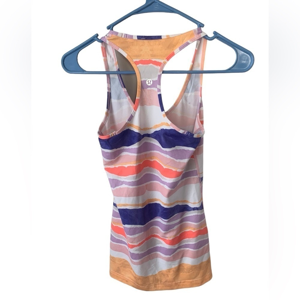 Lululemon Cool Racerback Beacher Stripe White Iris Flower - Picture 5 of 5